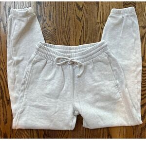 Tna Cozy Fleece Boyfriend Sweatpants Heather Light Grey Joggers 2XS Aritzia